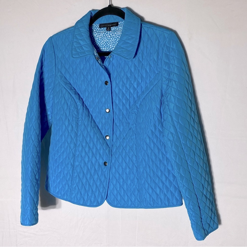 Briggs New York Blue Quilted Snap Front Light Jacket 8P